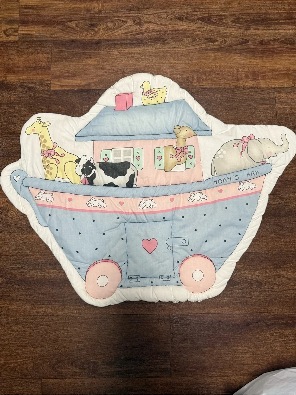 VTG 90s Daisy Kingdom Noah’s Nursery Ark Crib Quilt & Wall piece